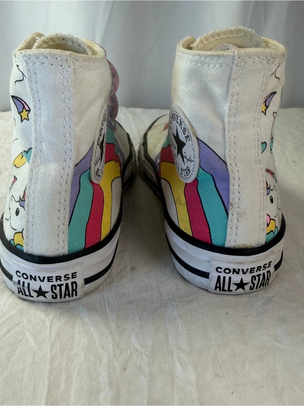 Converse High-Top Youth sz13 Unicorn & Rainbow Sneakers